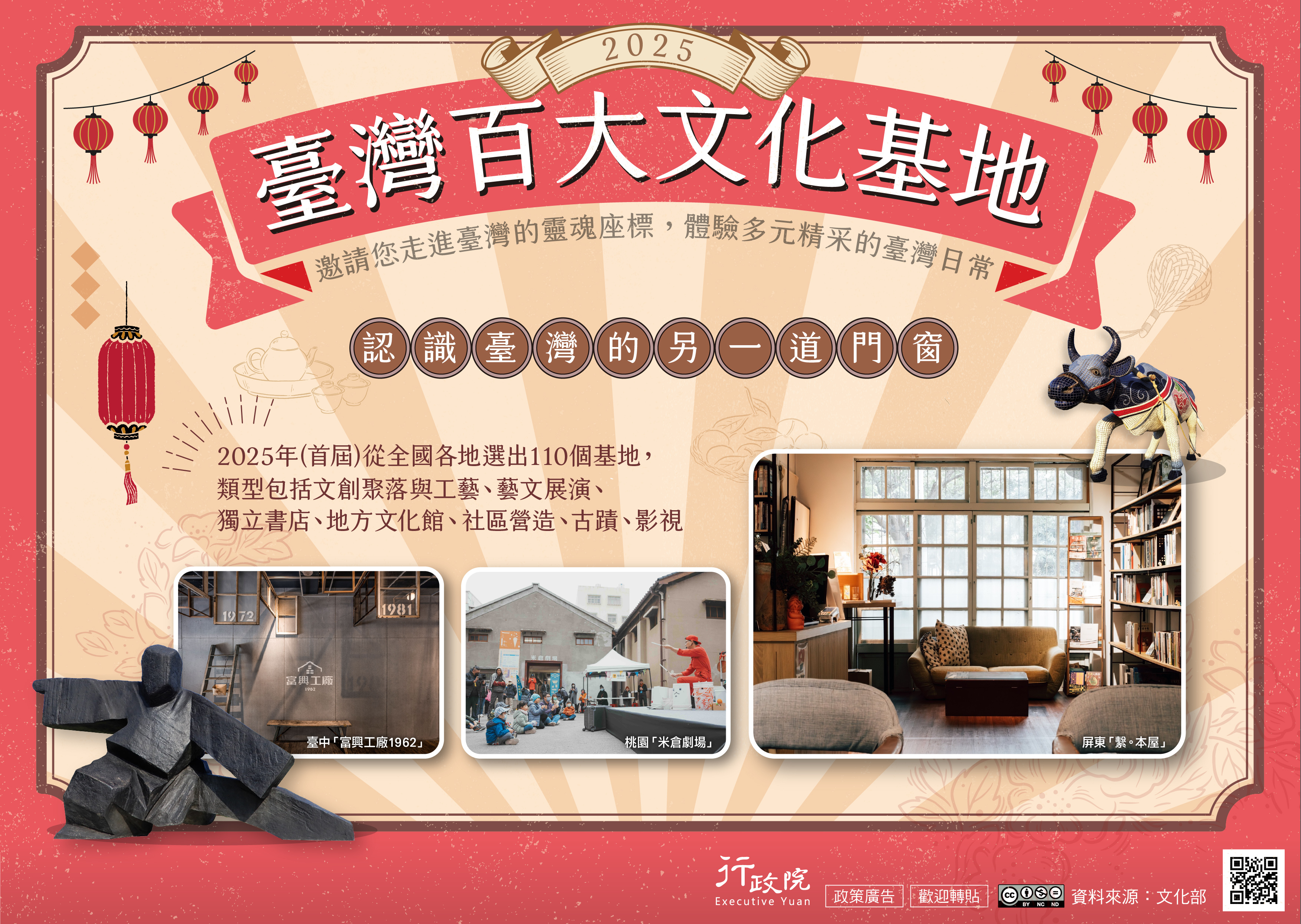 推廣「推動台灣百大文化基地」政策