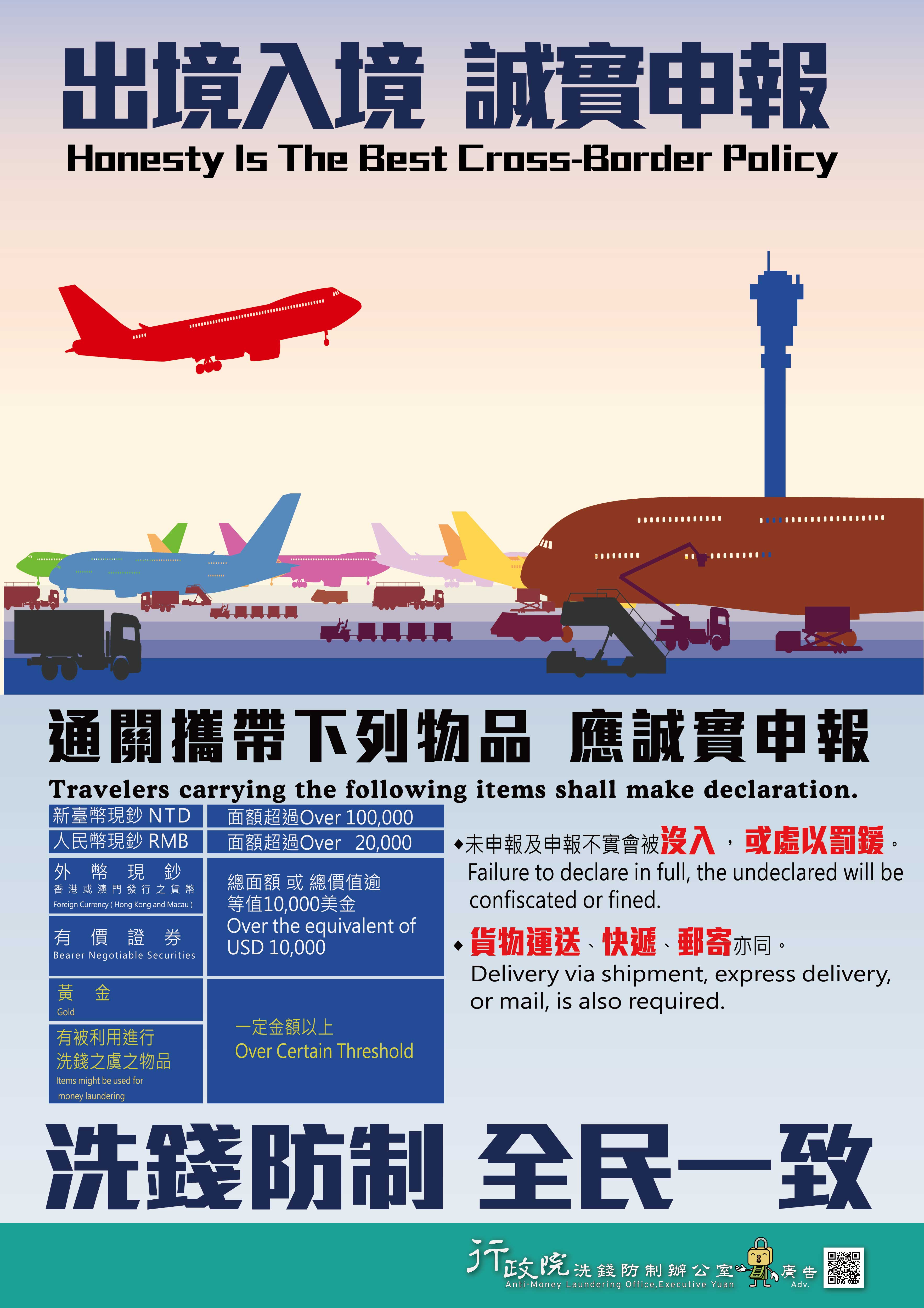 出境入境，誠實申報
